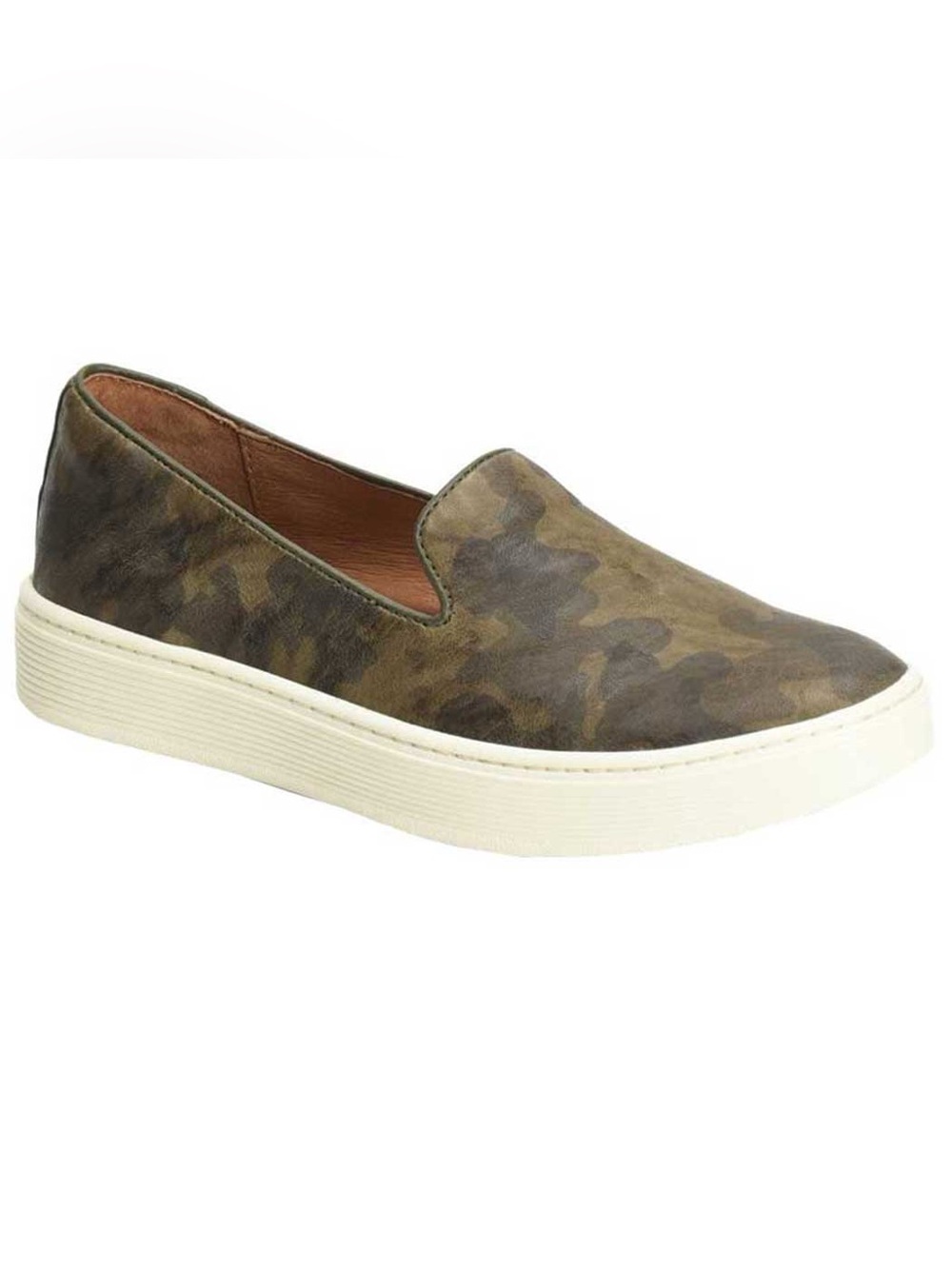 Sofft Camo Print Leather Slip On Shoes
